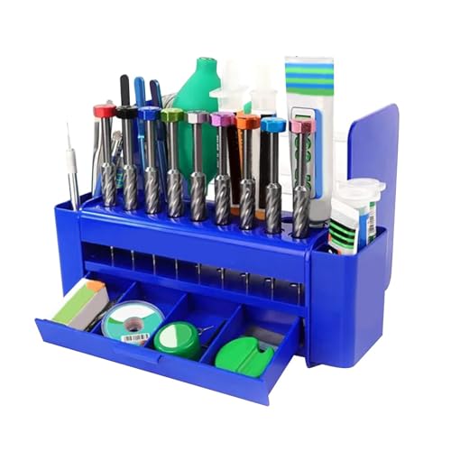 Schraubendreheretui, Aufbewahrungsbox für Schraubendreher, Werkzeugkasten mit Schublade, 26 Löcher, Zangenhalter, multifunktionales Werkzeugetui