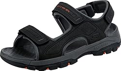 Skechers TRESMEN GARO, Sandalias para Hombre, Black Synthetic, 43 EU