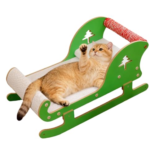 Alfombra de garras para gatos - Juguetes de garras para gatito Diseño en forma de trineo | Tabla de rascar para gatos | para gatito pequeño mediano grande interior casa exterior salón jardín patio