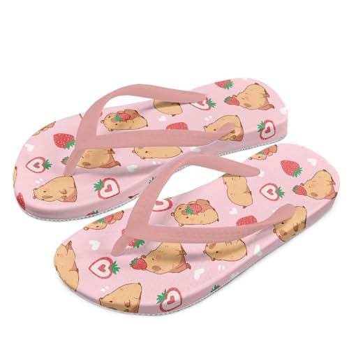 Girl's Flip Flops Kid's Non-Slip Sole Quick Drying Beach Slippers Slide Sandals Pink Straps2