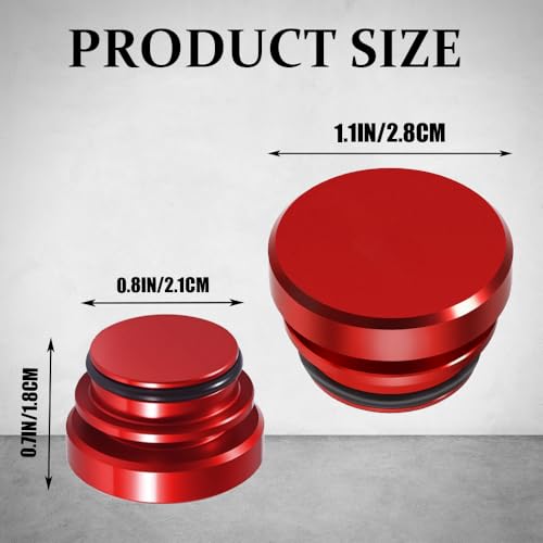 Image of 2PCS Universal Car Cigarette Lighter Plug Cover, Power Outlet Cap, Waterproof Dustproof Aluminum Cigarette Lighter Socket Cover Cap, Car Decoration for Vehicles with 12V Power Source (Red)