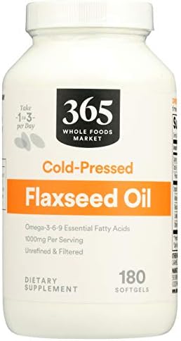 365 by Whole Foods Market, Flax Seed Oil 1000Mg, 180 Softgels