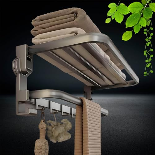 Rangement peu encombrant pour draps de bain étagère à serviettes alu 70 cm