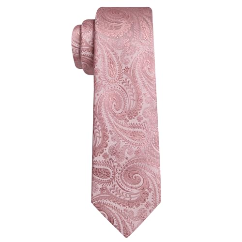 Image of YOHOWA Mens Ties Set Wedding Paisley Neckties with Handkerchief Cufflinks Formal Business