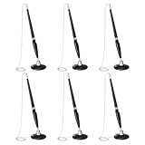 PATIKIL Sichere Stift mit Kette und Klebepad Stifthalter, Empfangstresen Schreibtischstift mit Sicherheitsstifthalter für Büro Bank Hotel Lobby, Schwarz