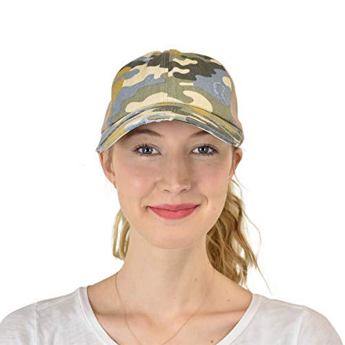 Image of C.C Ponycap Messy High Bun Ponytail Adjustable Mesh Trucker Baseball Cap Hat