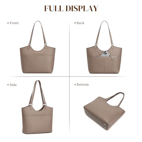 Bolso Tote de cuero para mujer para trabajo y viaje miniatura 6