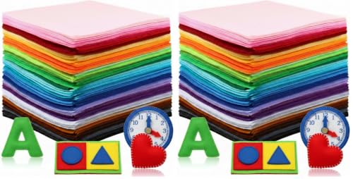 Image of Reginary 120 Pcs 12 x 12 Inch Felt Sheets Bulk for Craft 40 Assorted Color
