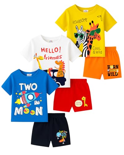 Image of Kuchipoo Boys Regular Fit Cotton T-Shirts and Shorts Set