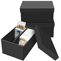 REAQUE 3 Stück Foto Aufbewahrungsbox für 10x15 cm Fotos, Fotobox, 2-Fach unterteilte,Tragbare Foto-Organizer Boxen mit Deckeln, Bastelbedarf-Behälter für Sticker,Scrapbooking und Erinnerungsstücke
