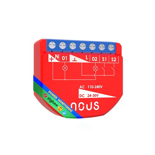 ZigBee Dual Smart Relay moduł z monitorowaniem energii, 2 niezależne kanały, AC 16A/DC 10A, kompatybilny z Alexa, Zigbee2MQTT, Home Assistant, Tuya i Google Home, wymagany koncentrator ZigBee 3.0