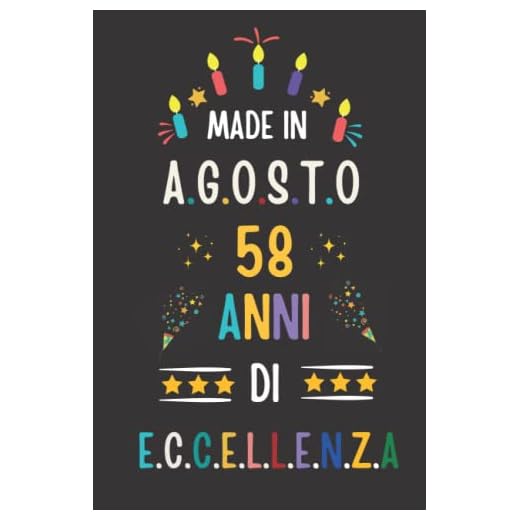MADE IN AGOSTO 1964, 58 ANNI DI ECCELLENZA: regali compleanno uomo e donna, 58 anni di compleanno regalo uomo e donna 58 anni, regalo per lui/lei, Taccuino da110 pagine