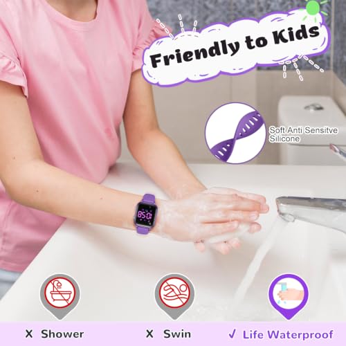 Image of LAVAREDO Kids Digital Watches for Boys Girls,Waterproof Sport Watch with Pedometer Stopwatch Vibration Alarm for Ages 5-13,No App Fitness Tracker Watch for Kids Teens Birthday Gifts