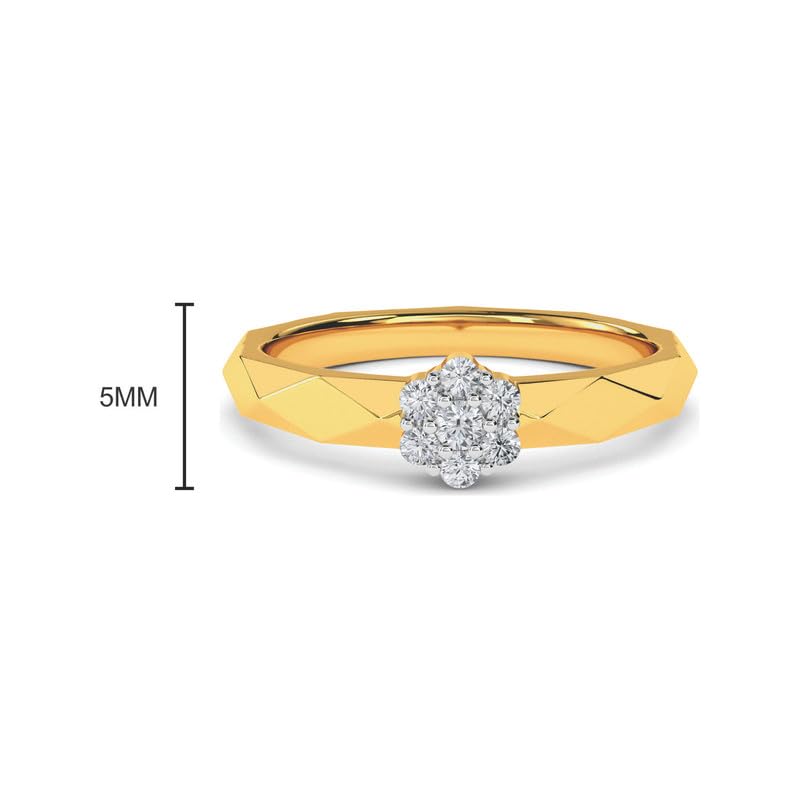 Image of KISNA 14k / 18k Real Gold & Diamond Ring | Diwali, Rakhi Rakshabandhan Gift for Sister /Bhabhi /Women | With Certificate of Authenticity & BIS-Hallmarked Gold Jewellery | Shanelle Ring