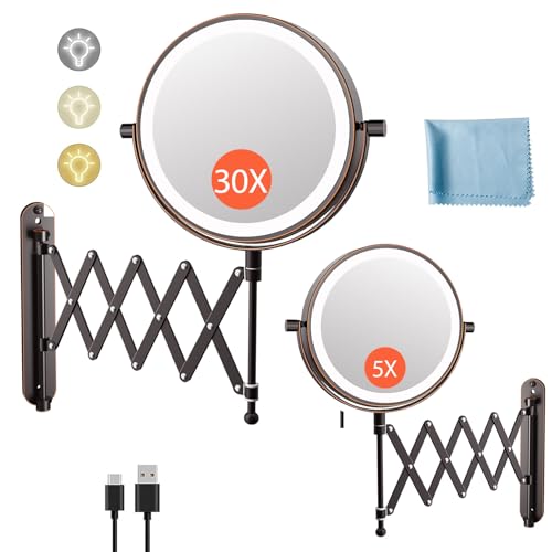 Espejo de Maquillaje de Pared Recargable 8 Pulgadas