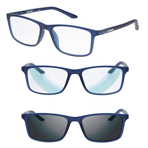 Image of Croakies Riptide Photochromic Progressive Eyewear | UV400 Sunglass for Outdoor | Bluelight Eyeglass for HEV Devices | Bundle