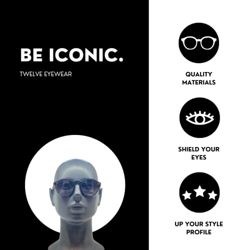 Twelve Medium Round Classic Frame Non-Polarized Sunglasses for Women and Men Vintage Style 100% UV Protection Lens4