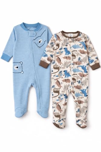Image of TuddyBuddy 100% Cotton Multi Color Zipper Romper Sleepsuit /Romper /Jumpsuit for Baby Boy & Baby Girl