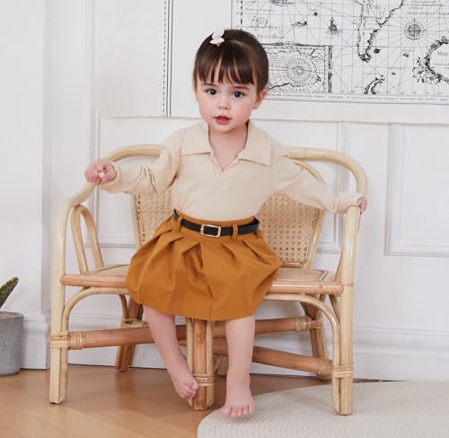 WZTYYDS Toddler Baby Girl Clothes 1T 2T 3T 4T Long Sleeve Ribbed Knit Tops Mini Skirts Set 2Pcs Fall Winter Outfits4