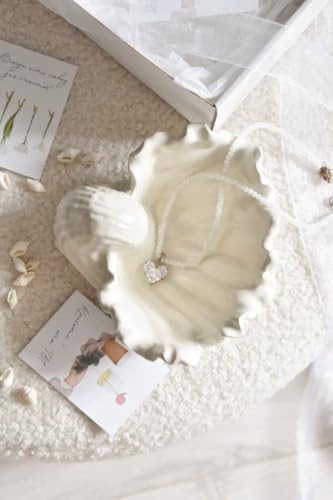 Image of Concrete Sea Shell Jar Candle | Velvet Rose Aroma | 12+Hours Burn Time | Perfect for Home Decor & Gifting (G)