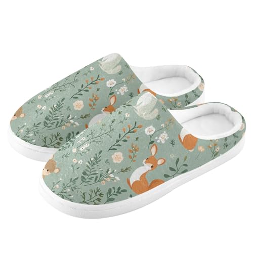 JUNZAN Cute Animals Womens Cotton House Slippers Wide Memory Foam Foam Slippers for Spa Birthday Presents 6-74