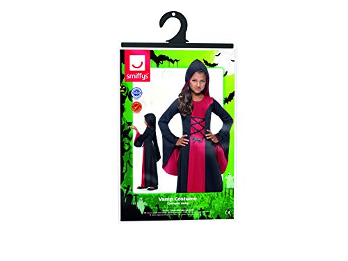 Vamp Costume, Red & Black, Hooded Dress with Lace-Up Detail, (M)