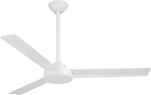 MINKA-AIRE F524-WHF Roto Ventilador de techo de 52 pulgadas, 3 aspas en acabado blanco plano, paquete de 2