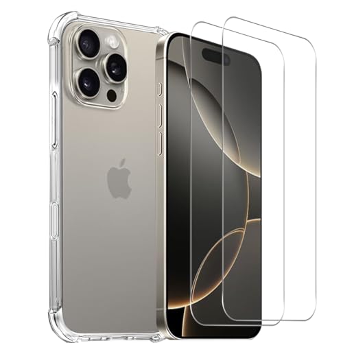 iPhone 16 Pro Max ケース + ガラスフィルム 【国産旭硝子素材】 iphone16promax フィルム 液晶保護 全面吸着 高透過率 硬度9H ラウンドエッジ加工 アイフォン16プロマックス TPU クリア 黄ばみなし 米軍MIL規格