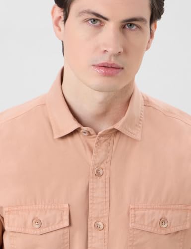 Image of Symbol Premium Men Long Sleeve Casual Washed Cotton Twill Shirt (Regular Fit)