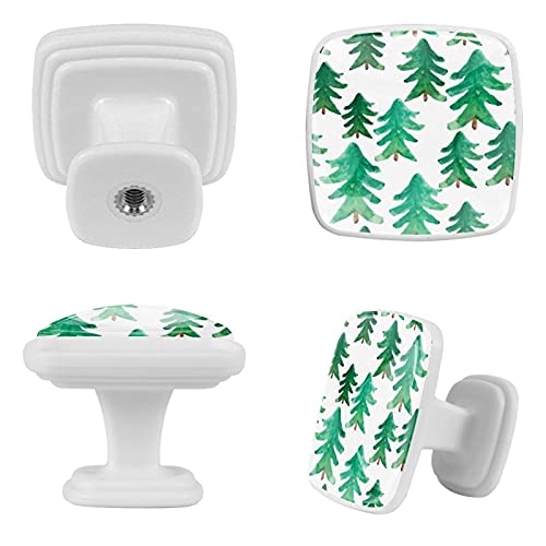 Boutons d'armoire en cristal sapin de Noël vert lot de 12 poignées de commode