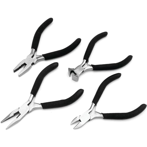 Image of Performance Tool 1917 4-Piece Mini Pliers Set - Essential Precision Tools for Tight Spaces and Delicate Jobs