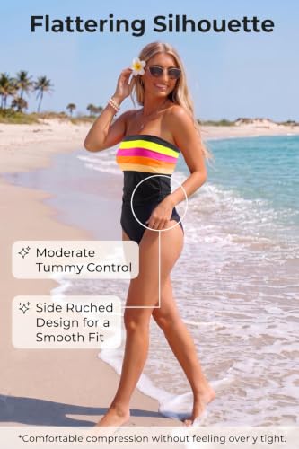 Image of Daci Women Strapless Tankini Tummy Control 2 Piece Bandeau Swimsuit