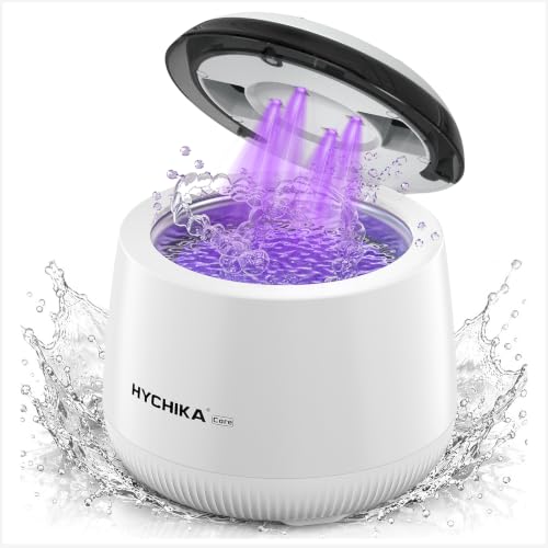 Limpiador Ultrasonidos Dental con Luz UV-C,Resistente al Agua,48kHz con Temporizador,4 Modos,200mL.Ideal para Prótesis Dentales,Alineadores,Protectores Bucales y Férulas Nocturnas.Blanco.