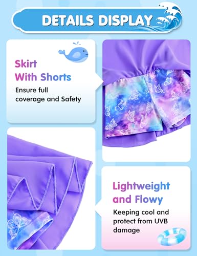 Girls Swimsuit Two Pieces Bathing Suit Multicolor Sleeveless Rash Guard Sets for Kids Child4