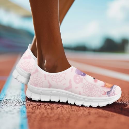 Image of Floral Sneakers for Women Colorful Art Shoes for Women Slip On Casual Work Shoes