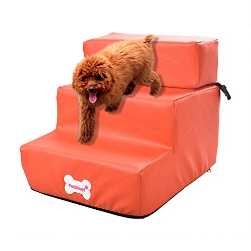 Jinjin Pet Stair Waterproof Leather Foldable Pet Stair Detachable Pet Bed Cat Dog