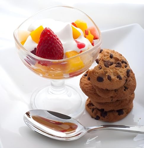 Image of Glassbunny Crystal Glass Ice Cream Cups Premium Ice Cream Glasses Cups Dishes for Home Milkshake, Yogurts, Fruit & Pudding Serving Bowl Salad Dessert Cup 150ML Pack of 6