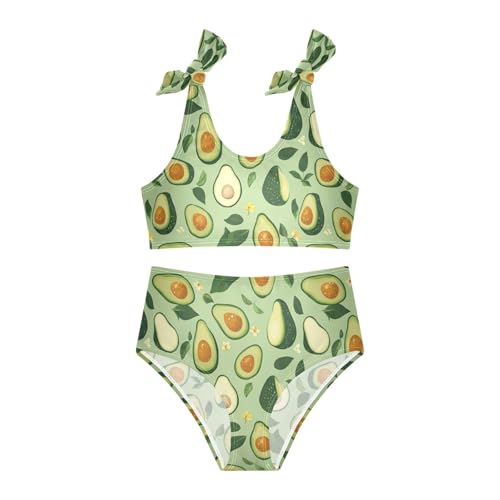 Wusikd Avocados Girls Swimsuits Two Piece Flowers Leaves Swimwear Bikini Set for for Girls Size 3T3