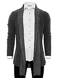 Tom's Ware Mens Classic Fashion Marled Open-Front Shawl Collar Cardigan TWGG1308-1008-CHARCOAL-US M