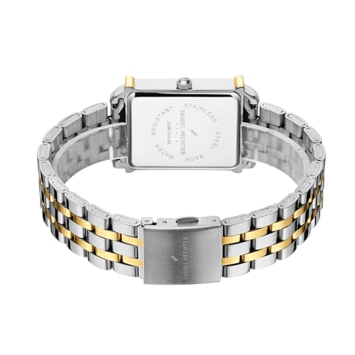 Image of Daniel Hechter Paris Etoile Collection Watch for Men Analog Watch - Rectangular Dial with Day & Date Display, Stainless Steel Strap, Quartz Movement