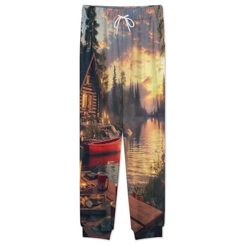 Lake Cabin Boat Men’s Pajama Set Long Sleeve Top And Pants Loungewear Sleepwear Pjs Nightwear2