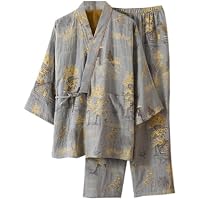 OWLONLINE Pijama Japonés Kimono Suelto Hombre Talla L -F6