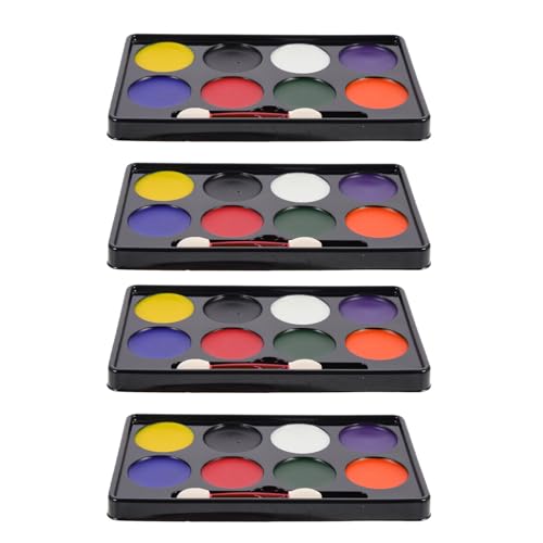 COHEALI 4 Piezas Pintura Facial Banderas Nacionales para Fiestas de Halloween y Eventos Deportivos Pintura Facial Segura con Pincel de Acuarela Colores Brillantes para Fans de Fútbol y
