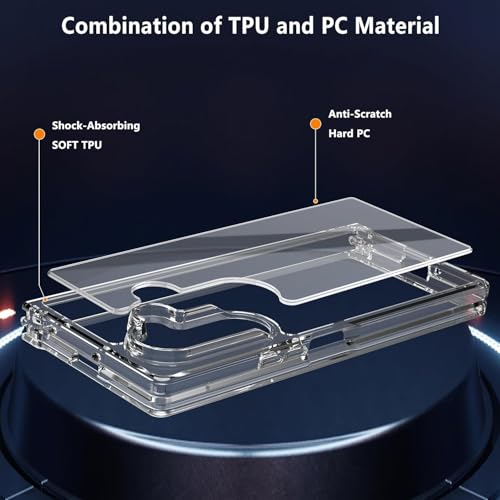 Image of TechTrendz Ultra Hybrid Transparent Case for Samsung Galaxy Z Fold 7 Case, Galaxy Z Fold 7 Back Cover TPU Shockproof Military-Grade Drop-Proof Anti Yellowing Clear Cover Phone Case for Galaxy Z Fold7