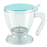 BonJour Coffee and Tea BPA-Free Plastic Smart Brewer, 19.5-Ounce, Blue Chevron
