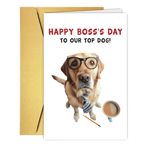 Cute Dog Boss Day Card, Funny Doggy Boss Day Card for Men Women, Boss Day Gifts, Happy Boss's Day Card, Thanks Card for Dog Lover Boss, Gift From Employees, Card For Boss Lady Boss - image 1