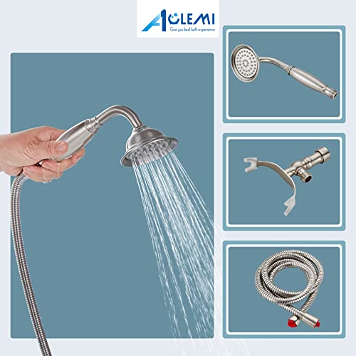 Aolemi Brushed Nickel Clawfoot Tub Faucet Wall Mount Bathroom Tub Filler Bathtub Shower Set Double Cross Handle With Handheld Sprayer #TOP3
