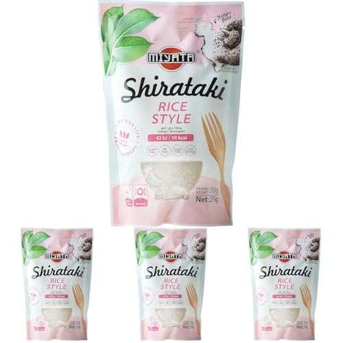 Miyata Shirataki, Arroz De Harina De Konjac 270 g, 1 unidad (Paquete de 4)