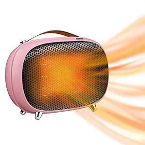 Portable Electric Space Heater 800W/400W/Natural Wind, PTC Fast Heating Small Space Heater with Tip-over and Overheat Protection for Bedroom, Office, Room, Desk and Indoor Use (Pink)