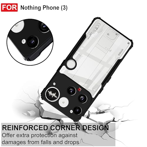 Image of Zapcase Back Case Cover for Nothing Phone 3| Compatible for Nothing Phone 3 Back Cover | Clear Case with Camera Protection | (TPU + PC | Matte Black)